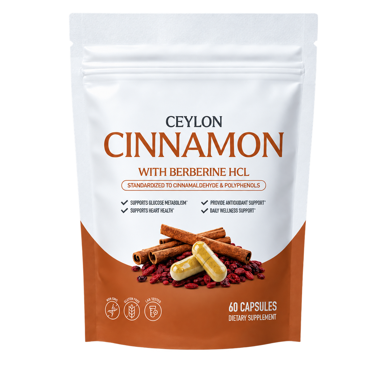 Cinnamon and berberine capsule pouch